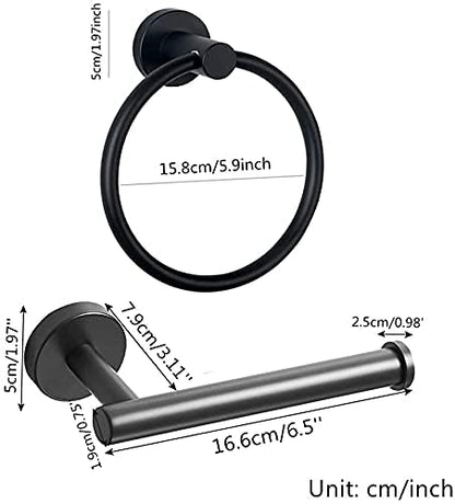 FAIRGIA Toilet Paper Holder Towel Ring Brushed Gold Bathroom Hardware Hand Towel Holder Bathroom Accessories Set Wall Mount Stainless Steel 2 Pieces