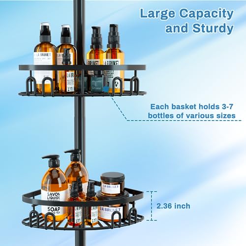cutefafa Bathroom Storage Shelves Tension Pole