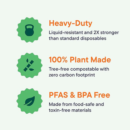 100% Compostable Clamshell Take Out Food Containers [6x6" 50-Pack] Heavy-Duty Quality to go Containers, Natural Disposable Bagasse, Eco-Friendly Biodegradable Made of Sugar Cane Fibers