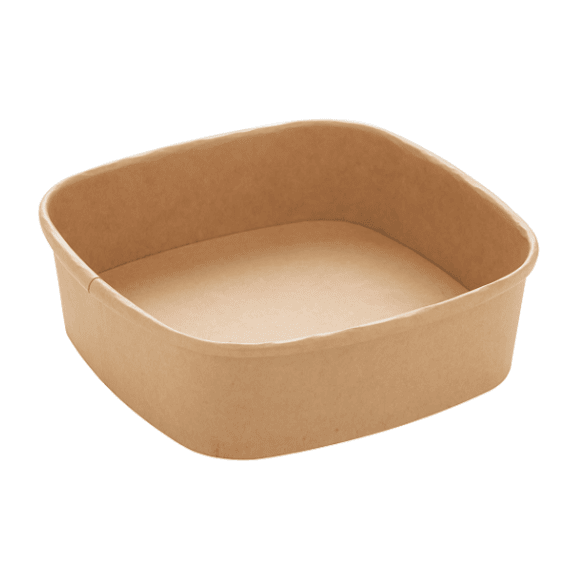 Square 32oz Kraft Salad Bowl - 300PCS