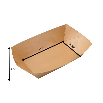 1LB Kraft Paper Tray with PE Liner 100*62*41mm 1000/cs