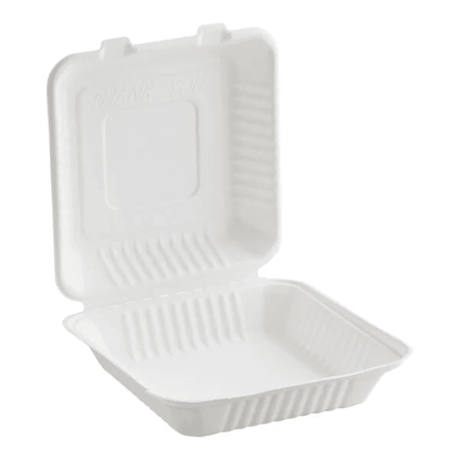 Bio Sugarcane Bagasse Clamshell Container 9x9x3" 200/cs