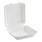 Bio Sugarcane Bagasse Clamshell Container 9x9x3" 200/cs