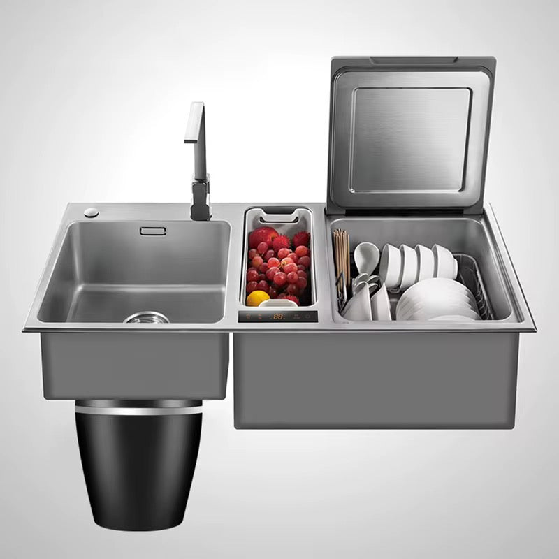 Garbage Disposal 3/4 HP for Kitchen Sink Quiet with Stopper Power Cord, Easy Install, Continuous Feed Food Waste Disposer Stainless Steel Grind 0.75 Horsepower AC Motor Unit