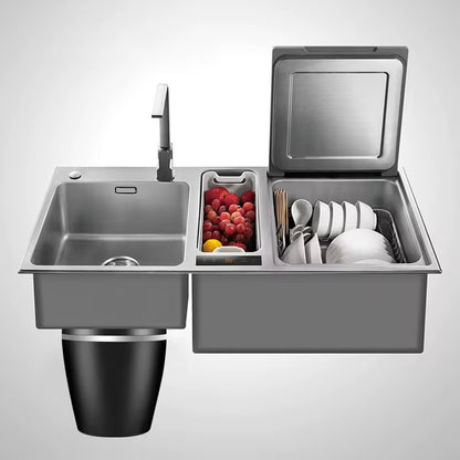 Garbage Disposal 3/4 HP for Kitchen Sink Quiet with Stopper Power Cord, Easy Install, Continuous Feed Food Waste Disposer Stainless Steel Grind 0.75 Horsepower AC Motor Unit