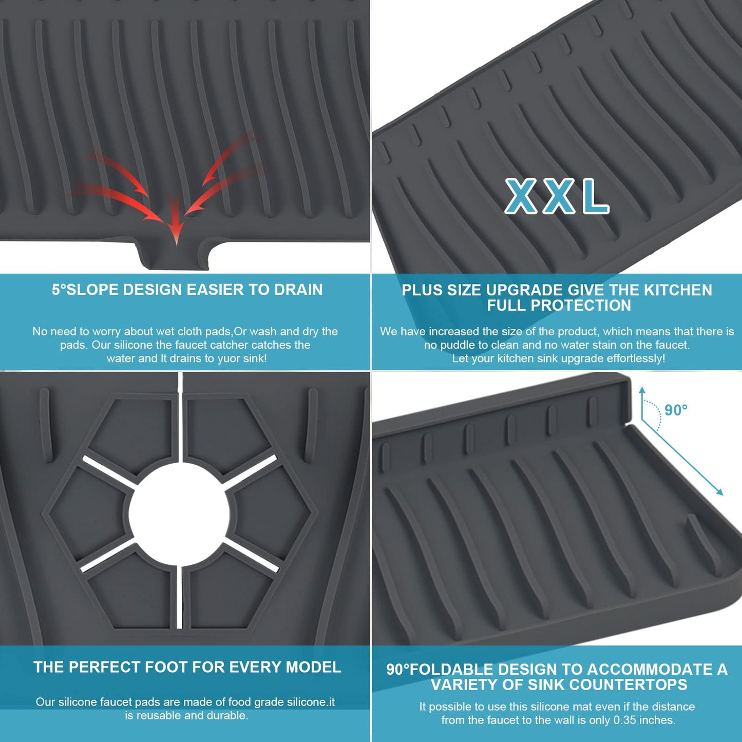 Longer Sink Splash Guard Mat