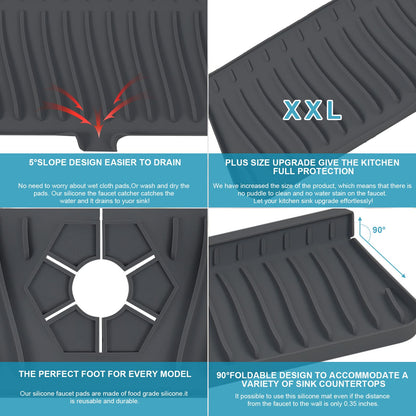 Longer Sink Splash Guard Mat