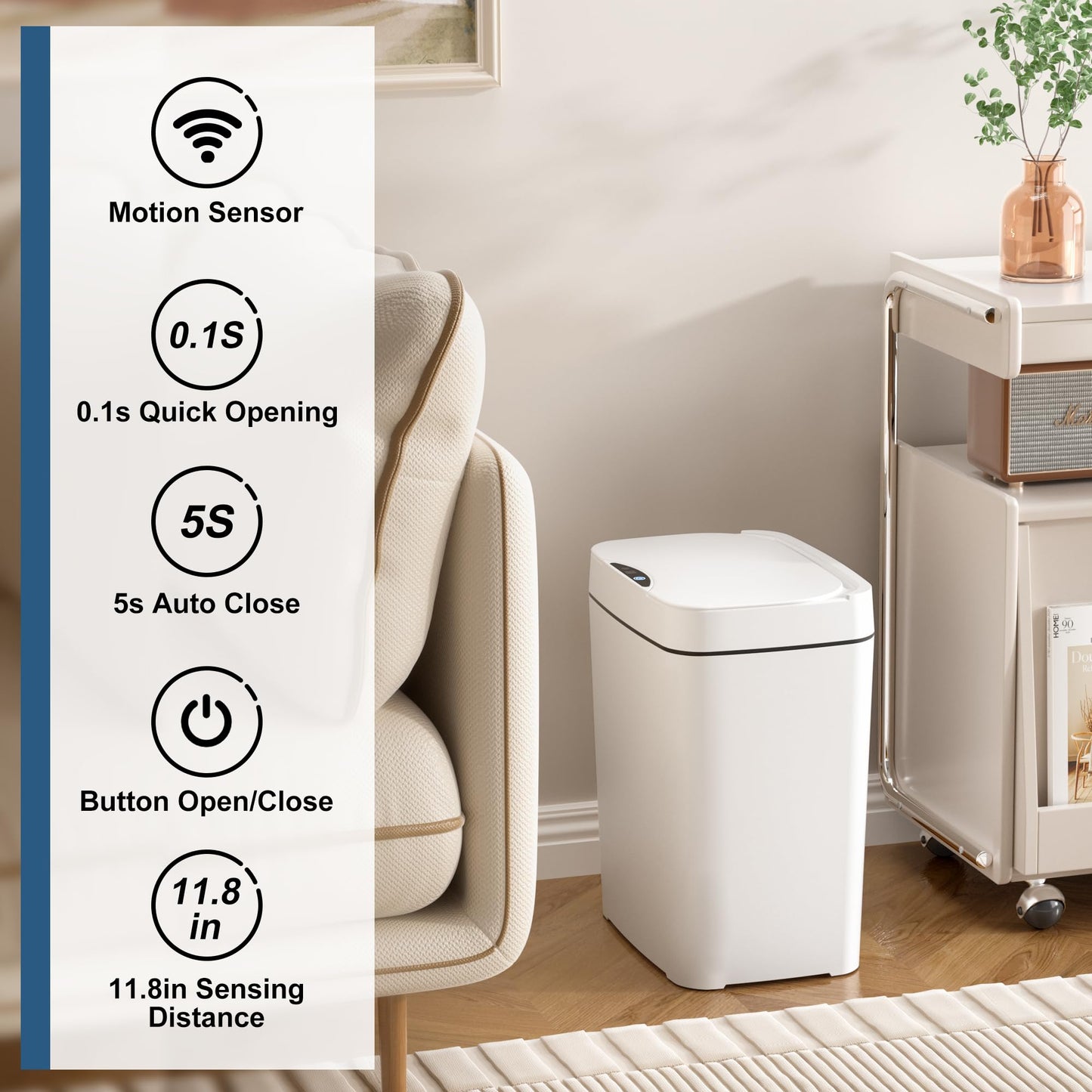 Vanpopubs 2 Pack Bathroom Trash Can with Lid