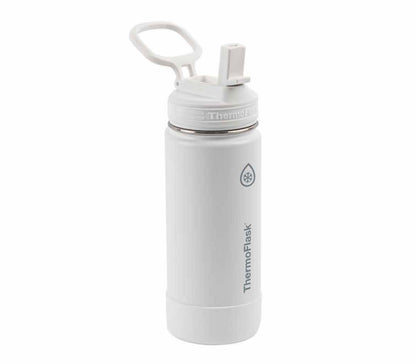 16 OZ WATER BOTTLE TWO PACK W/STRAW LID (Red robin/White)