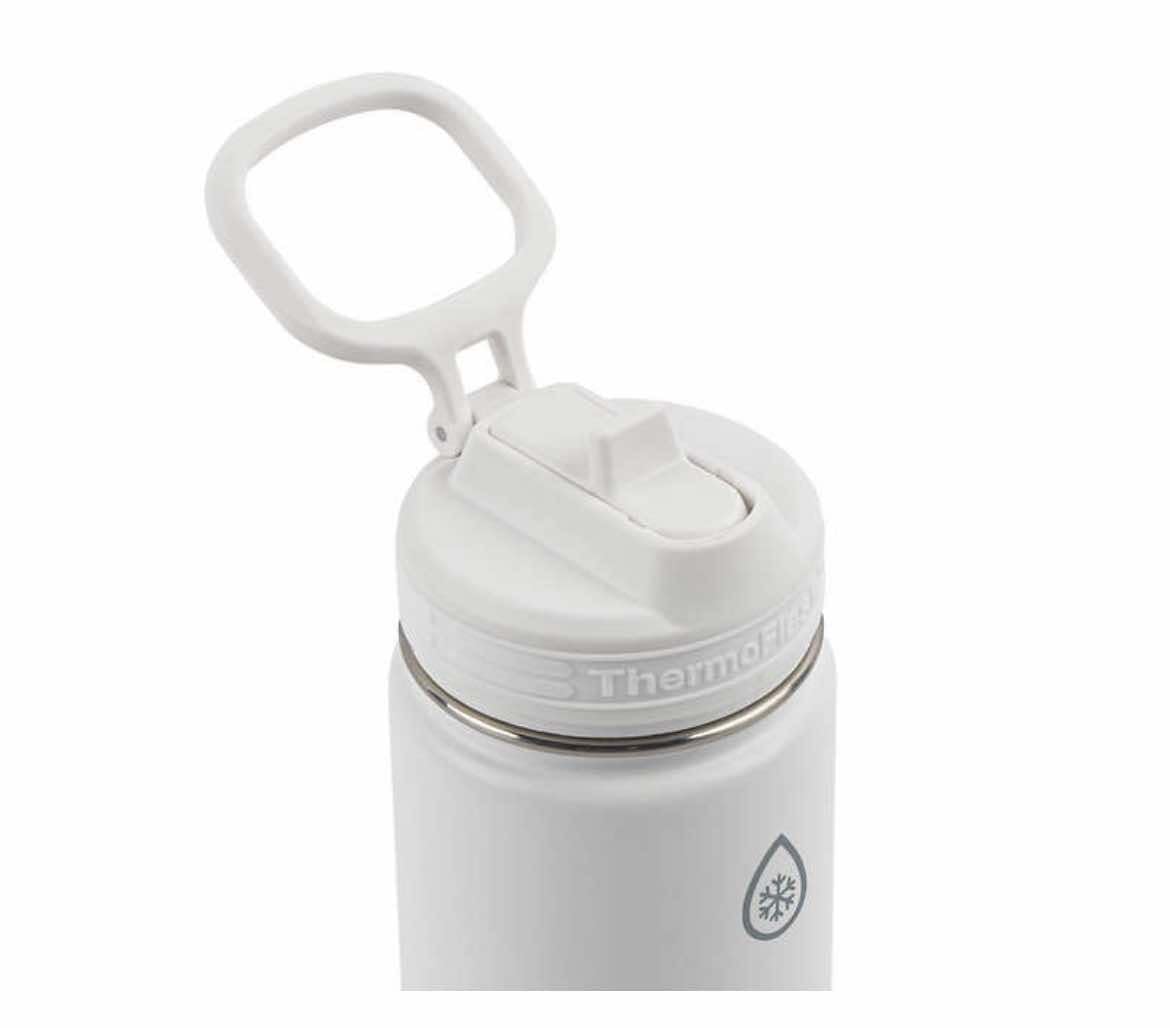 16 OZ WATER BOTTLE TWO PACK W/STRAW LID (Red robin/White)