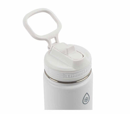 16 OZ WATER BOTTLE TWO PACK W/STRAW LID (Red robin/White)