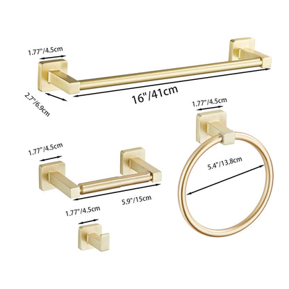 Bathroom Hardware Set 4 Pieces,Towel Bar Set Stainless Steel Wall Mounted, Includes 16In Hand Towel Bar, Towel Ring, Robe Towel Hooks,Toilet Paper Holder, Bathroom Towel Rack Set