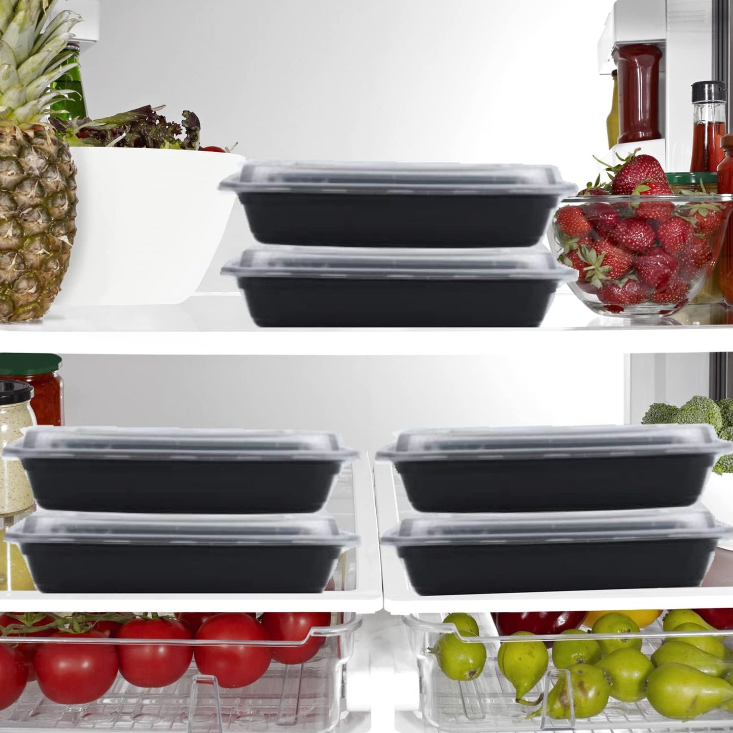 5 Pack 32 oz Plastic Meal Prep Containers with Lids, Leakproof Rectangular Food Storage Container Box for Restaurant, Kitchen, Takeout Food Service Disposables, Freezer/Microwave/Dishwasher Safe Brand: zogsnton