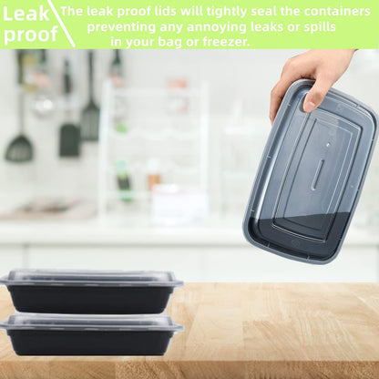 5 Pack 32 oz Plastic Meal Prep Containers with Lids, Leakproof Rectangular Food Storage Container Box for Restaurant, Kitchen, Takeout Food Service Disposables, Freezer/Microwave/Dishwasher Safe Brand: zogsnton