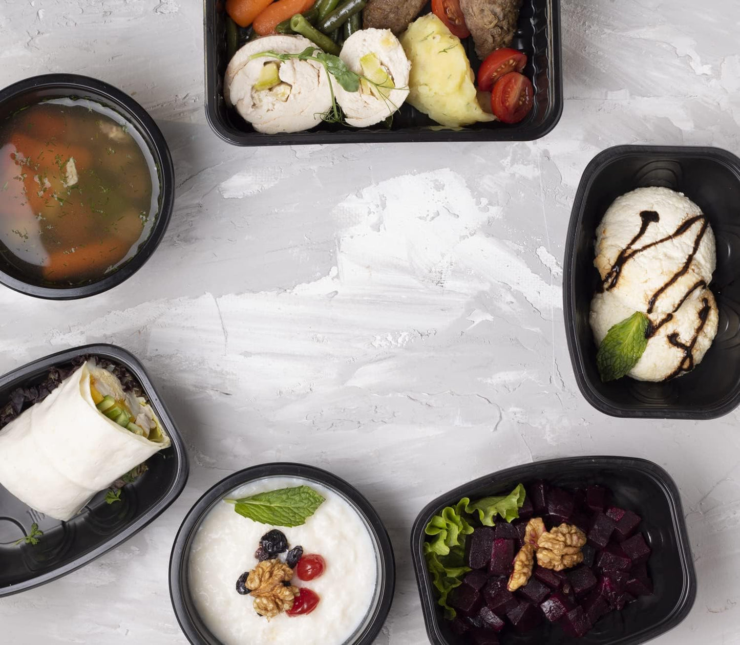 5 Pack 32 oz Plastic Meal Prep Containers with Lids, Leakproof Rectangular Food Storage Container Box for Restaurant, Kitchen, Takeout Food Service Disposables, Freezer/Microwave/Dishwasher Safe Brand: zogsnton