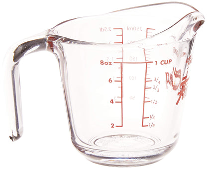 Anchor Hocking 77895 Fire-King Measuring Cup, Glass, 1-Cup