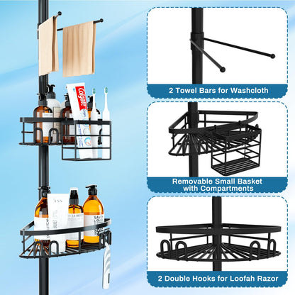 cutefafa Bathroom Storage Shelves Tension Pole