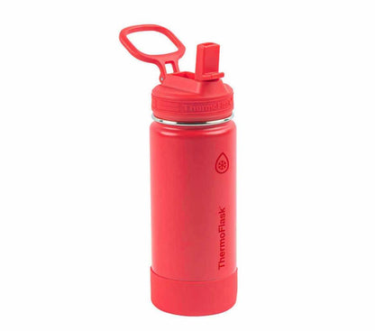 16 OZ WATER BOTTLE TWO PACK W/STRAW LID (Red robin/White)