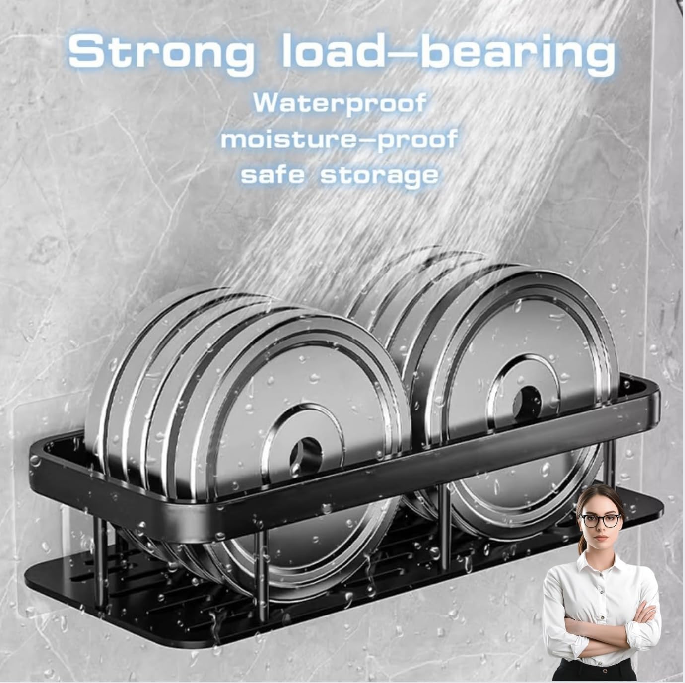 Shower Caddies,Self Adhesive Shower Caddy 2 Pack Shower Shelf,No Drilling Bathroom Shower Organizer with Hooks