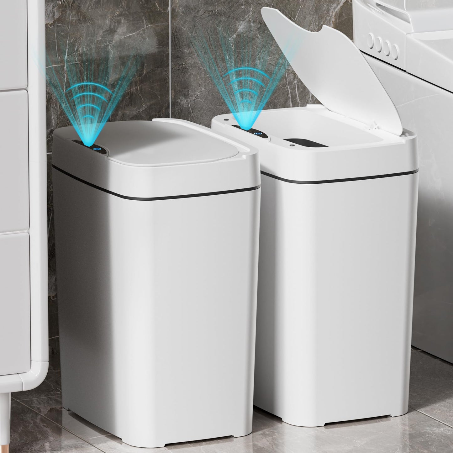 Vanpopubs 2 Pack Bathroom Trash Can with Lid