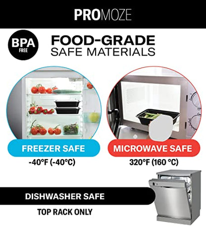 Meal Prep Plastic Microwavable Food Containers with Tight Safety LiD