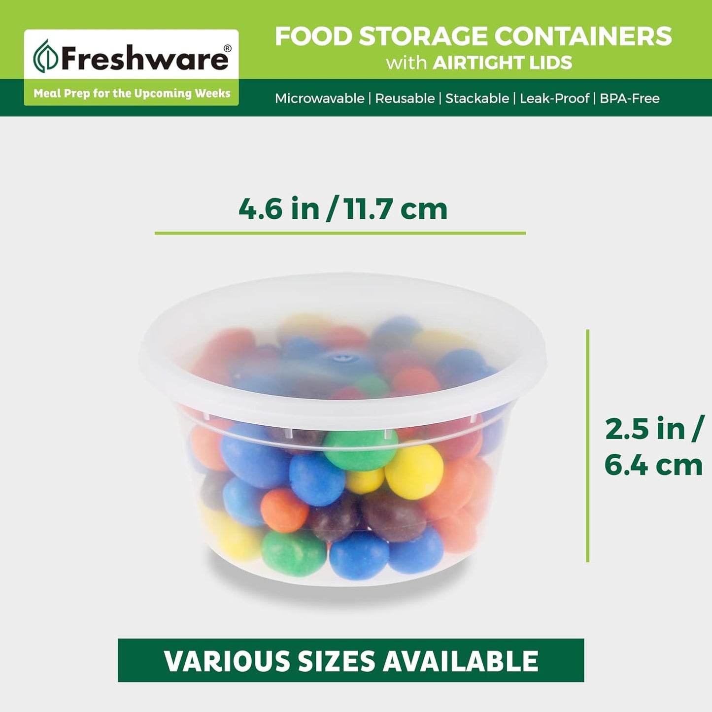 Storage Containers [50 Set] 12 oz Plastic Deli Containers with Lids, Slime, Soup, Meal Prep Containers | BPA Free | Stackable | Leakproof | Microwave/Dishwasher/Freezer Safe Brand: Freshware
