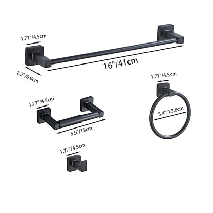 Bathroom Hardware Set 4 Pieces,Towel Bar Set Stainless Steel Wall Mounted, Includes 16In Hand Towel Bar, Towel Ring, Robe Towel Hooks,Toilet Paper Holder, Bathroom Towel Rack Set