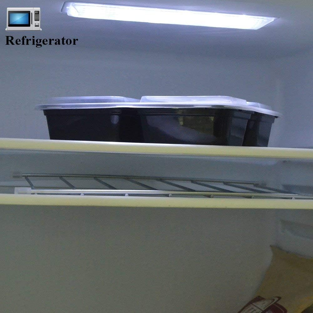 Meal Prep Container 3 Compartment [20 Pack] Food Storage Bento Box | BPA Free | Stackable | Reusable Lunch Boxes, Microwave/Dishwasher/Freezer Safe,Portion Control (36 oz)