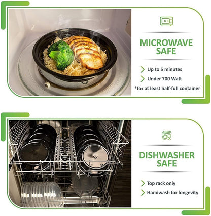 [30 Pack] Meal Prep Containers with Lids | Microwavable Dishwasher & Freezer Safe | Reusable Stackable Lunch Containers | 24oz | Bento Boxes | Food Storage Containers BPA Free